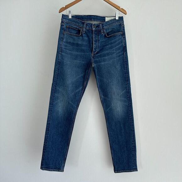 Rag & Bone Jeans Mens Size 32 x 32 Slim Fit 2 Beldon Japanese Button Fly Stretch - Picture 2 of 13